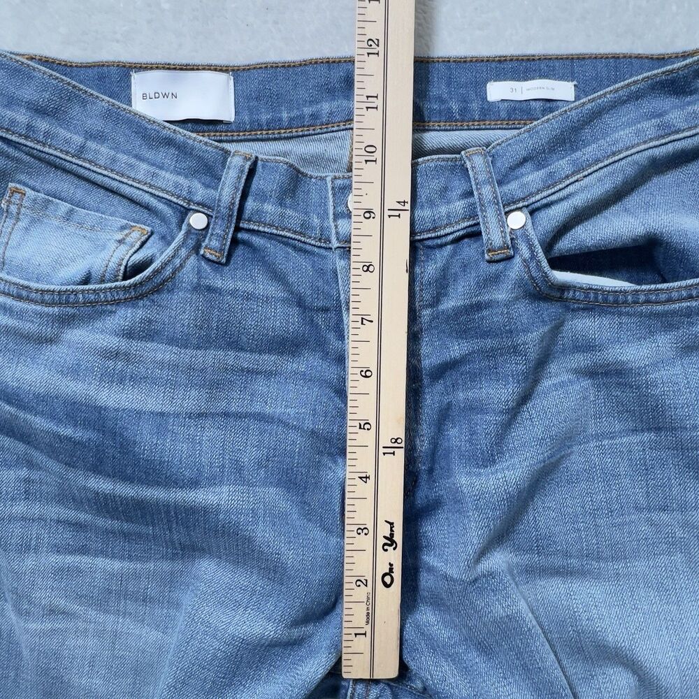 BLDWN Modern Slim Leg Jeans Mens Sz 31x32 Light Wash Button Fly - Picture 11 of 13